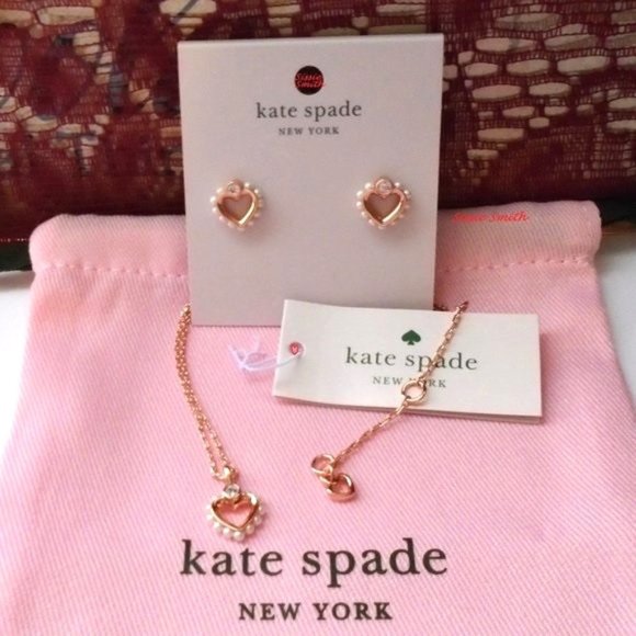 ♠️ Kate Spade ♠️ Shining Spade Mini Pendant and Studs Set - Picture 1 of 9